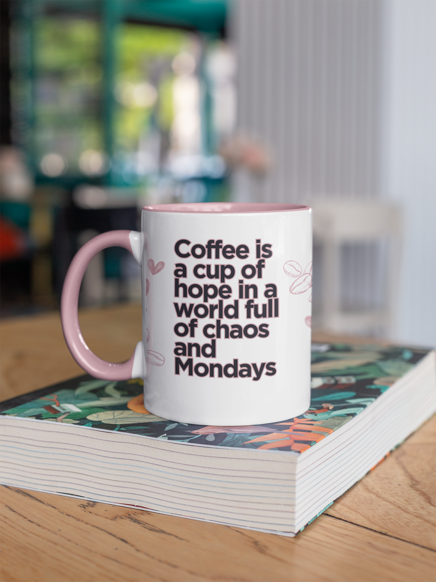 Motivational Coffee Mug - "Coffee is a Cup of Hope in a World Full of Chaos and Mondays" | Gift for Coffee Lovers, Home Office Decor,