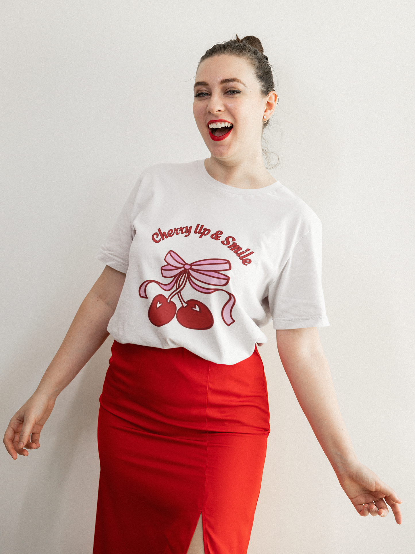 Cherry Up & Smile T shirt